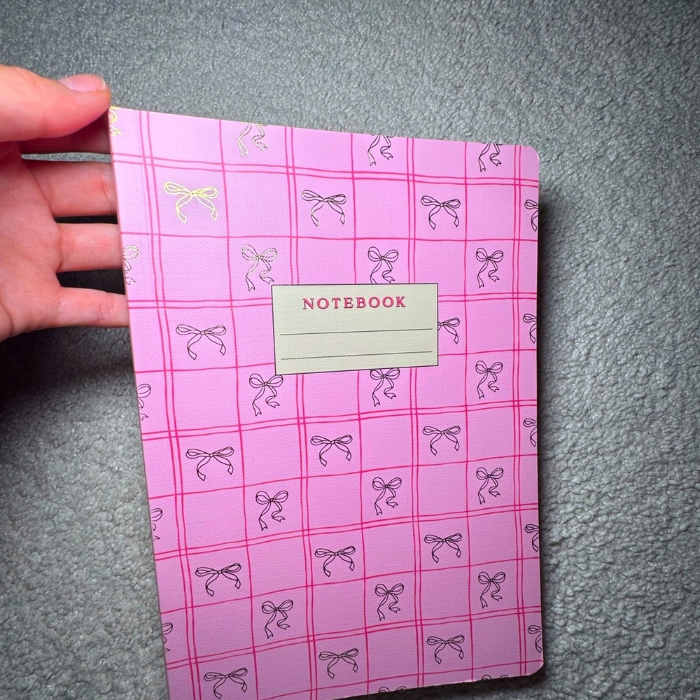 Pink Bow Pattern Notebook - Picture 1 of 2